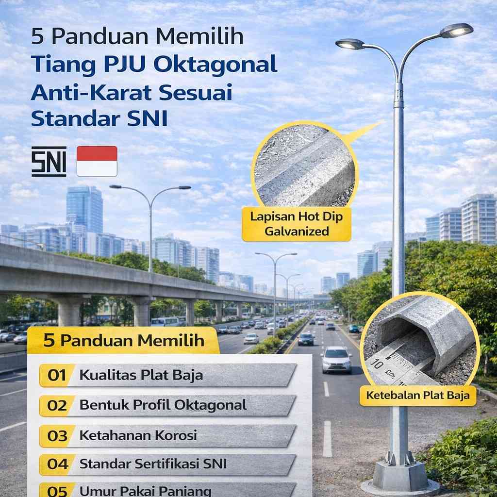 Tips Memilih Tiang PJU Oktagonal